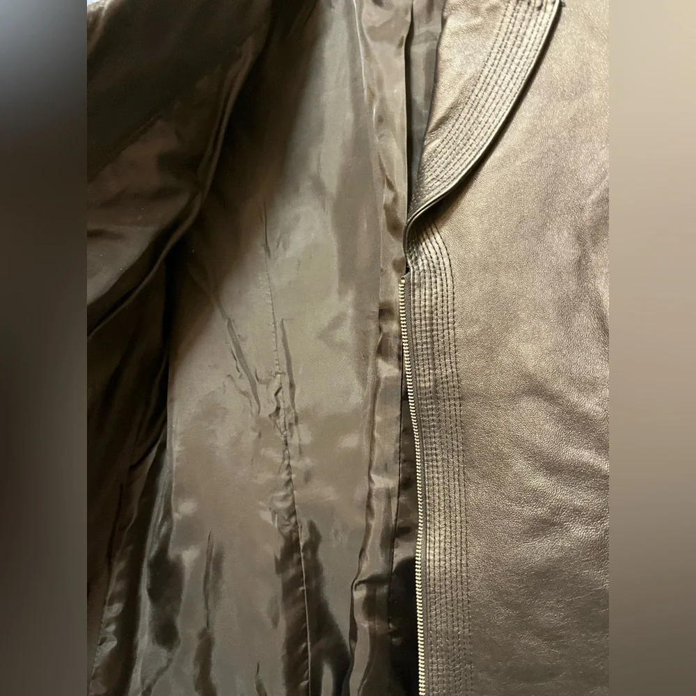 Kim Rogers Black Genuine Leather Blazer Jacket Size Medium